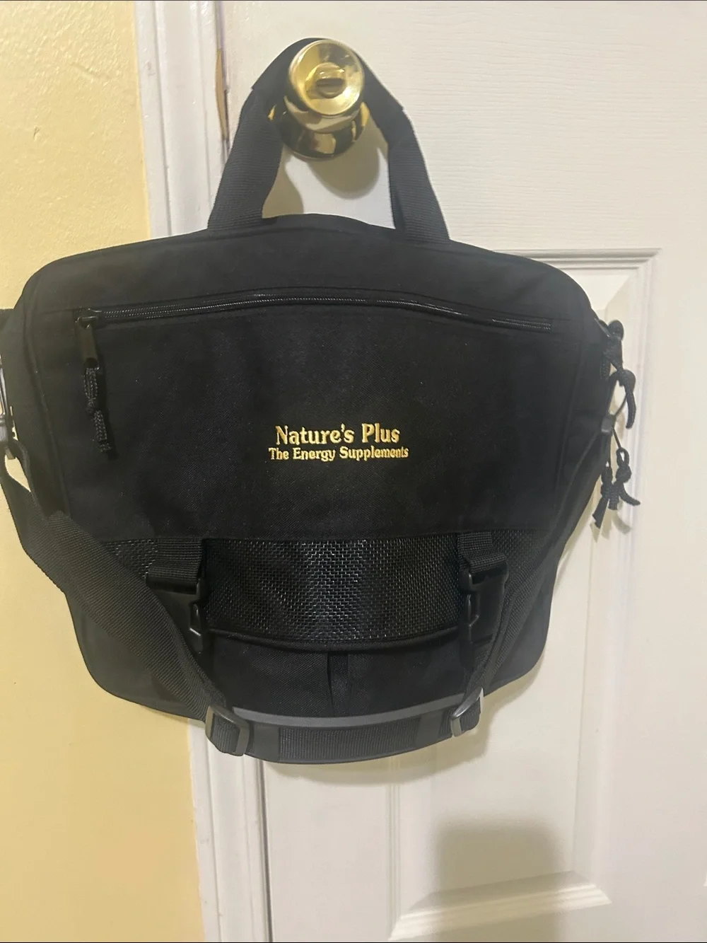 Black Laptop Messenger Bag with Shoulder Strap